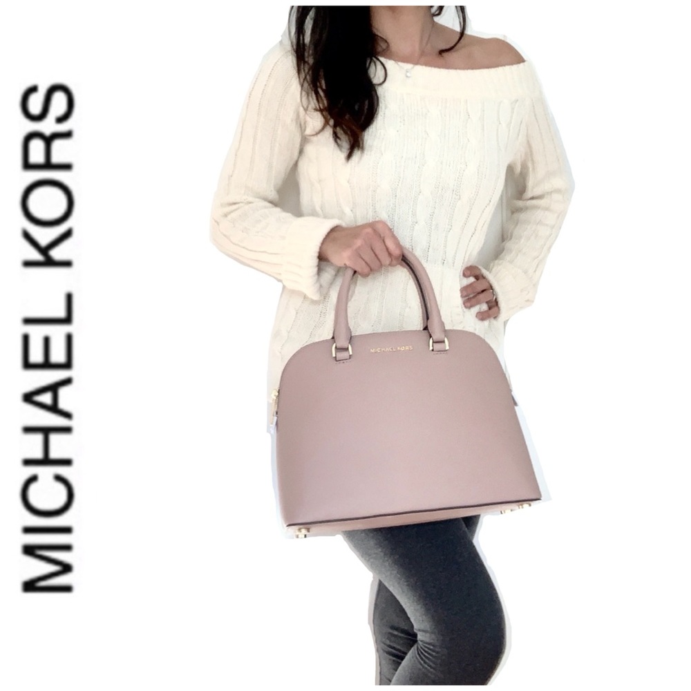 Authentic MK Leather Cindy dome satchel fawn.